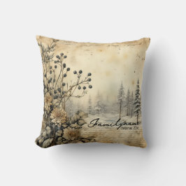 独自のヴィンテージ乾燥した花の風景を作成 クッション
