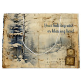 独自のヴィンテージ冬用ポストカードの作成 ラージペーパーバッグ (正面)