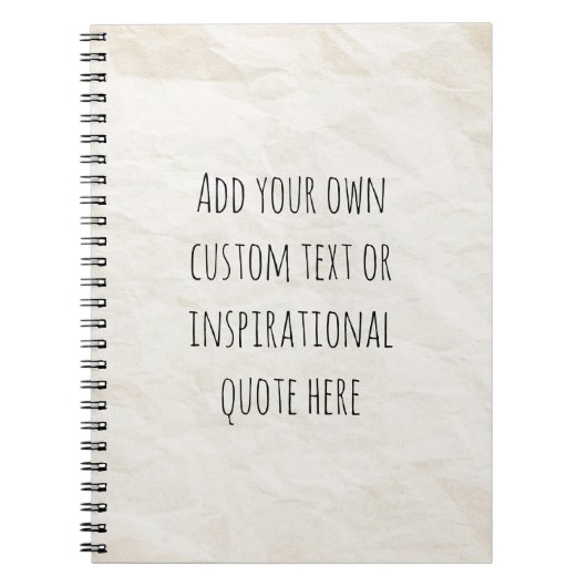 独自のヴィンテージ紙やる気を起こさせる引用文 ノートブック (正面)