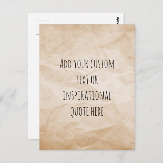 独自のヴィンテージ紙やる気を起こさせる引用文 ポストカード (正面/裏面)