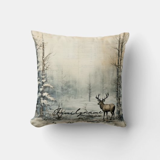 独自のヴィンテージ素朴冬場の作成 クッション (正面)