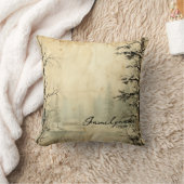 独自のヴィンテージ雪のシーンを作成 クッション (ブランケット)