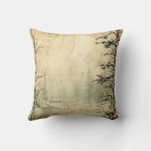 独自のヴィンテージ雪のシーンを作成 クッション (裏面)