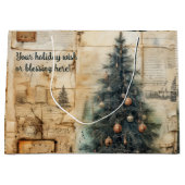 独自のヴィンテージ飾ツリーの作成 ラージペーパーバッグ (正面)