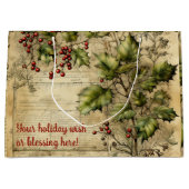 独自のヴィンテージHolly Ephemerisの作成 ラージペーパーバッグ (正面)