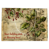 独自のヴィンテージHolly Ephemerisの作成 ラージペーパーバッグ (裏面)