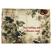 独自のヴィンテージRed & Blue Hollyパーチメントの作成 ラージペーパーバッグ (裏面)