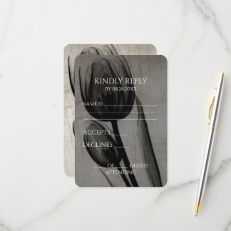 独自のヴィンテージX線セピアチューリップを作成 出欠カード