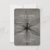 独自のヴィンテージX線花を作成クローズアップ 出欠カード (正面)