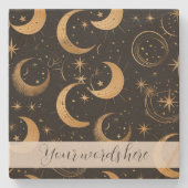 独自の三日月の天空を作成 ストーンコースター (正面)