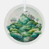 独自の丘陵緑地を作成 ガラスオーナメント (裏面)