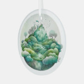 独自の丘陵緑地を作成 ガラスオーナメント (正面左)