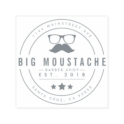 独自の丸いバーベリングのビジネスロゴの作成 セルフインキングスタンプ (デザイン)