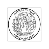 独自の丸い柳の木のゴムスタンプを作成する ラバースタンプ (インプリント)