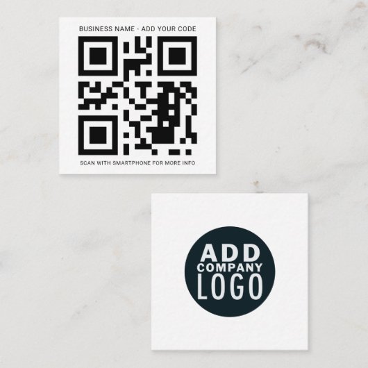 独自の会社QRコードを作成する スクエア名刺 (正面/裏面)