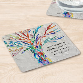 独自の作成やる気を起こさせる/感動的引用文 スクエアペーパーコースター