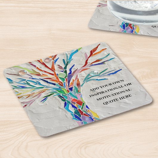 独自の作成やる気を起こさせる/感動的引用文 スクエアペーパーコースター