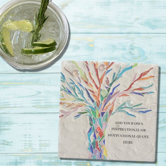 独自の作成やる気を起こさせる/感動的引用文 ストーンコースター