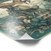 独自の作成アールヌーボー山羊座〔占星術の〕十二宮図 フォトプリント            (角)