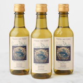 独自の作成アールヌーボー蠍座〔占星術の〕十二宮図 ワインラベル (ボトル)