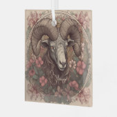 独自の作成アールヌーボー〔占星術の〕十二宮図 ガラスオーナメント (正面左)