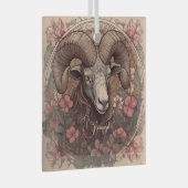 独自の作成アールヌーボー〔占星術の〕十二宮図 ガラスオーナメント (正面右)