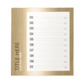 独自の作成デザインカスタム金ゴールドのアップロード ノートパッド (正面)