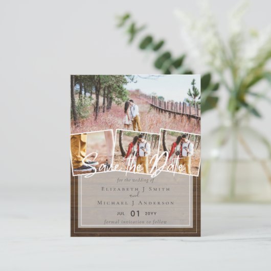 独自の作成モダン日付のウェディングカードを保存 (スタンド正面)