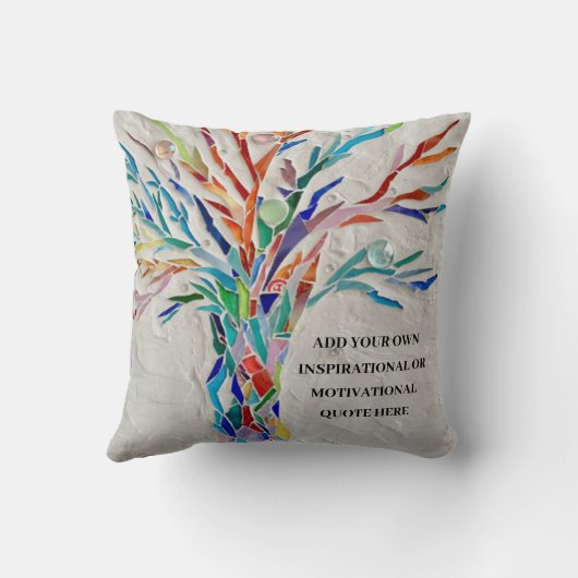 独自の作成感動的/やる気を起こさせる引用文 クッション (裏面)