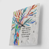 独自の作成感動的/やる気を起こさせる引用文 スクエア壁時計 (傾斜)