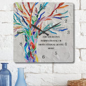 独自の作成感動的/やる気を起こさせる引用文 スクエア壁時計