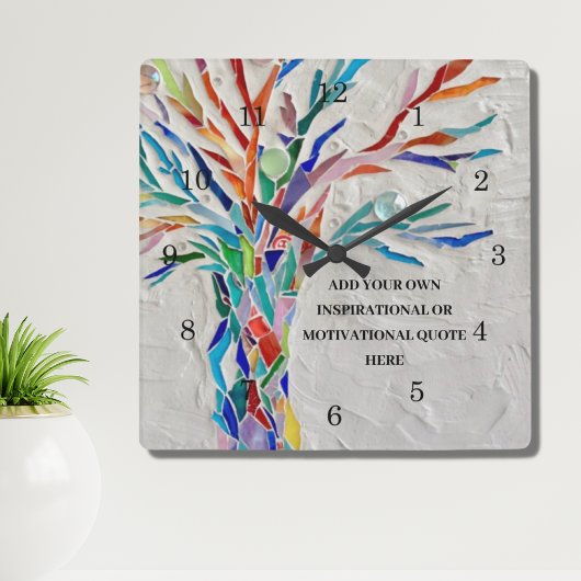 独自の作成感動的/やる気を起こさせる引用文 スクエア壁時計