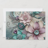 独自の作成 – かわいらし紙花 セーブザデート (裏面)