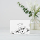 独自の作成 – かわいらし B&Wワイルドフラワー アドバイスカード (スタンド正面)