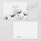 独自の作成 – かわいらし B&Wワイルドフラワー アドバイスカード (正面/裏面)