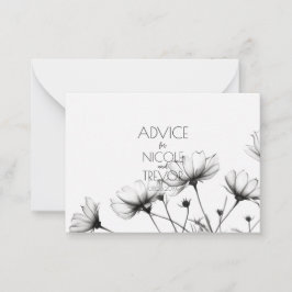 独自の作成 – かわいらし B&Wワイルドフラワー アドバイスカード