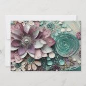 独自の作成 – みすぼらしいシックな紙かわいらしの花 セーブザデート (裏面)