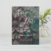 独自の作成 – みすぼらしいシックな紙かわいらしの花 セーブザデート (スタンド正面)