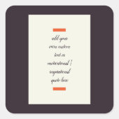 独自の作成/やる気を起こさせる感動的引用文 スクエアシール (正面)