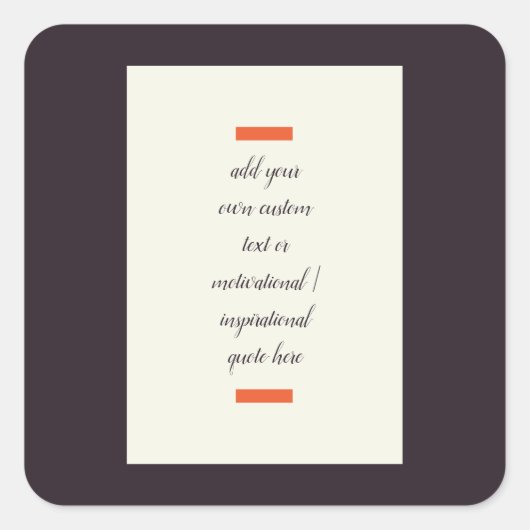 独自の作成/やる気を起こさせる感動的引用文 スクエアシール (正面)