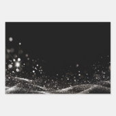 独自の作成 – カスタマイズ可能なグリッターリボンB&W ラッピングペーパーシート (正面2)