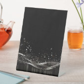 独自の作成 – カスタマイズ可能なグリッターリボンB&W 台座サイン (インサイチュ)