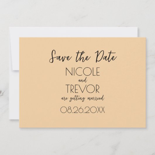 独自の作成 – シンプルなミニマリスト セーブザデート (正面)