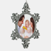 独自の作成 スノーフレークピューターオーナメント (左)