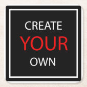 独自の作成 – パーソナライズされた、ブランド/カスタム スクエアペーパーコースター (正面)