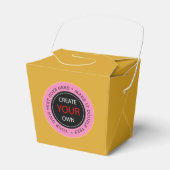 独自の作成 – パーソナライズされた、ブランド/カスタム フェイバーボックス (正面サイド)