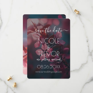 独自の作成 – ピンクの花咲く枝 セーブザデート