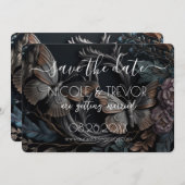 独自の作成 – ヴィンテージ蝶 セーブザデート (正面/裏面)