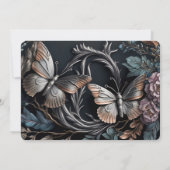 独自の作成 – ヴィンテージ蝶 セーブザデート (裏面)