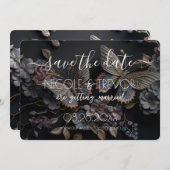 独自の作成 – ヴィンテージ蝶 セーブザデート (正面/裏面)